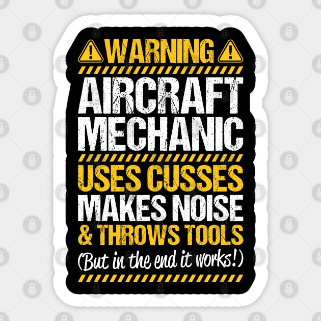 Aircraft Mechanic Aviation Maintenance Technician Sticker by Krautshirts